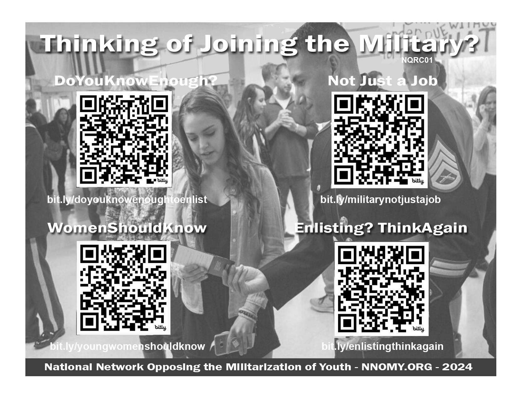 Thinking of Joining the Military QR Palm Card